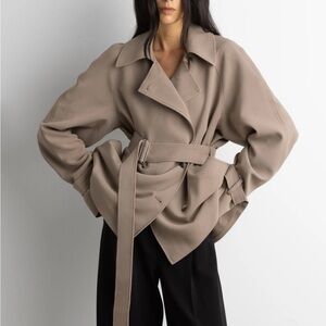 OAK + FORT Women's Taupe Trench Coat